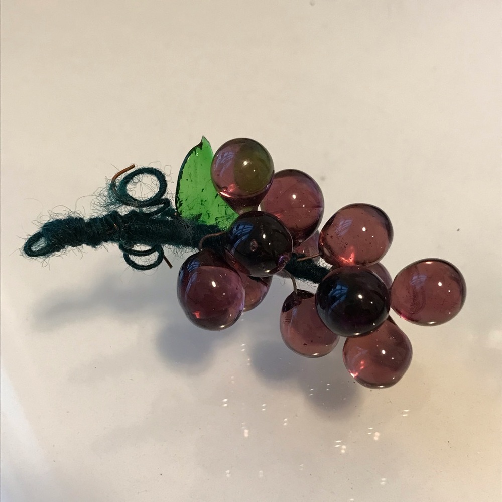 Vintage 3” Mini Glass Grape Cluster